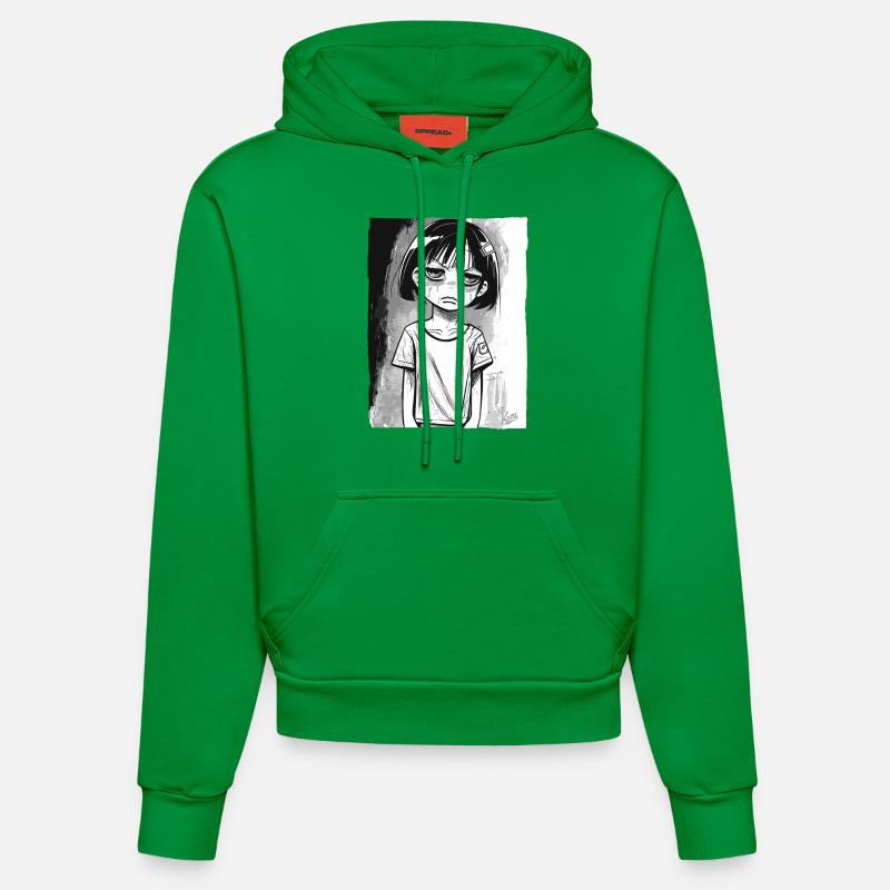 Fille alternative de dessin animé - Sweat à capuche bio ajusté fabriqué en UE - City Green