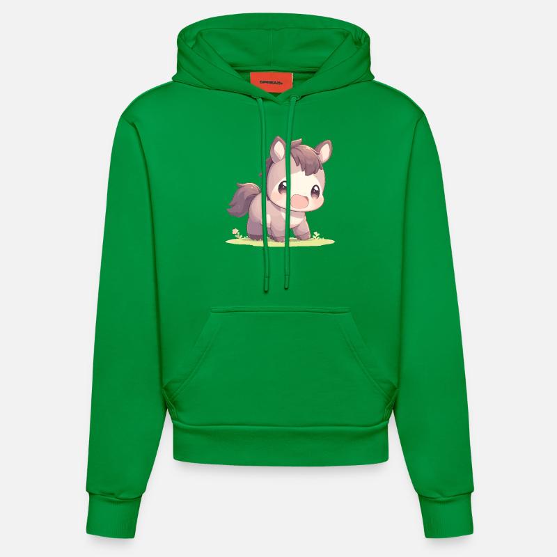 Chevaux Cheval - Sweat à capuche bio ajusté fabriqué en UE - City Green