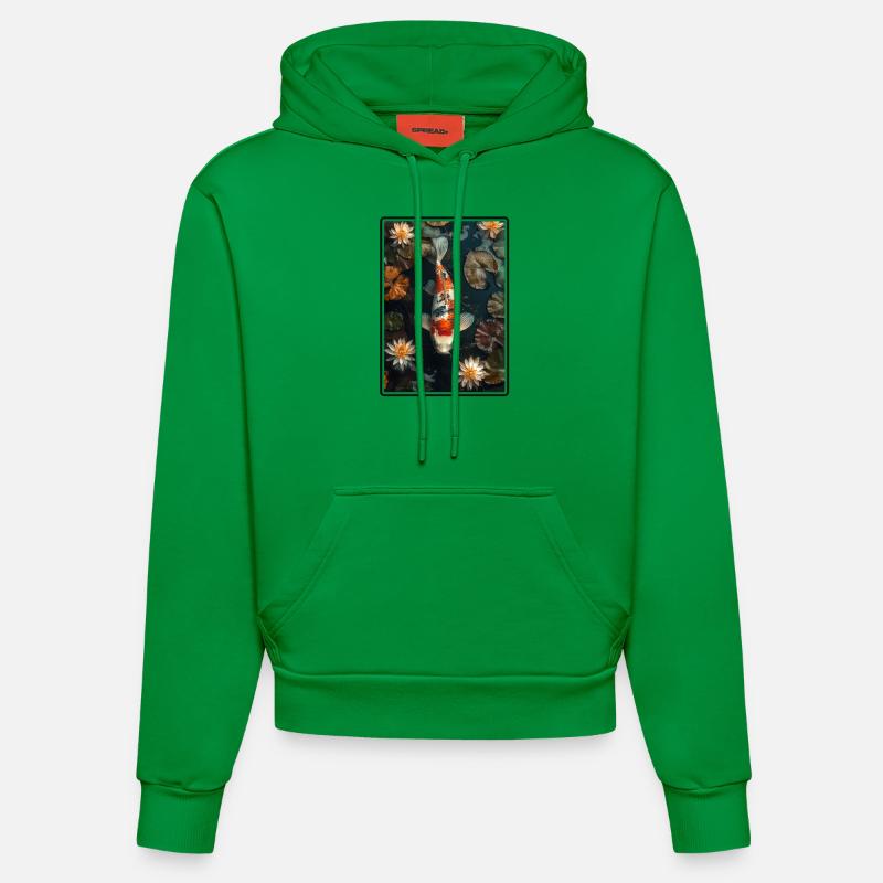 Koi Koi Carpe - Sweat à capuche bio ajusté fabriqué en UE - City Green