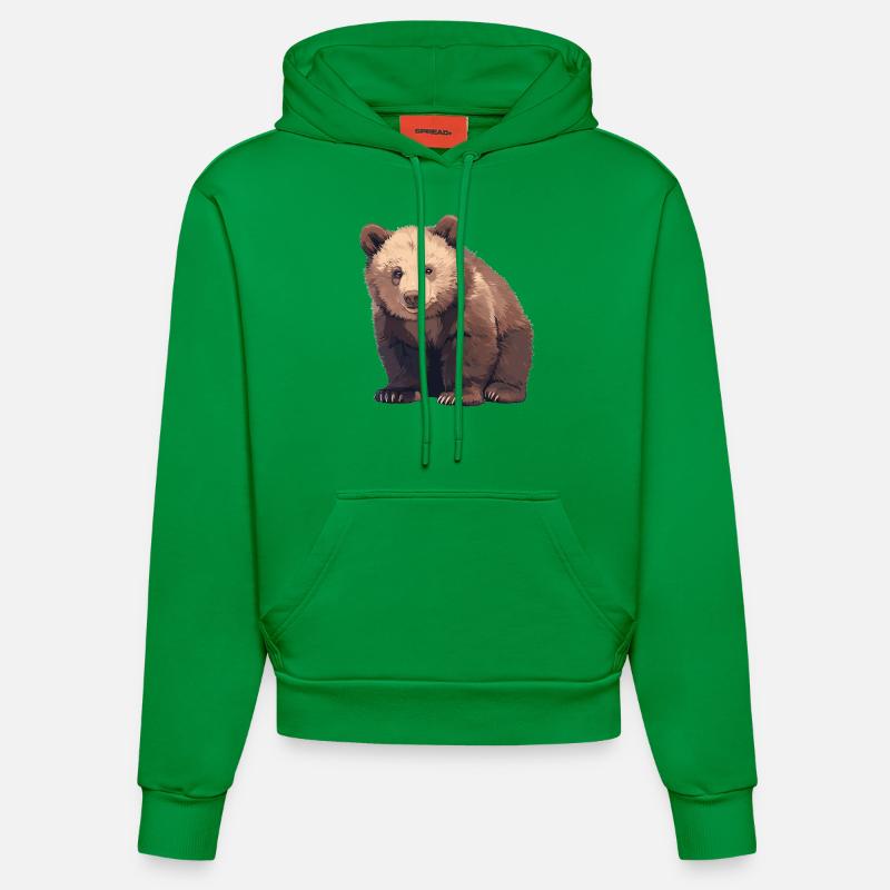 Ours Kodiak Ours Kodiak - Sweat à capuche bio ajusté fabriqué en UE - City Green