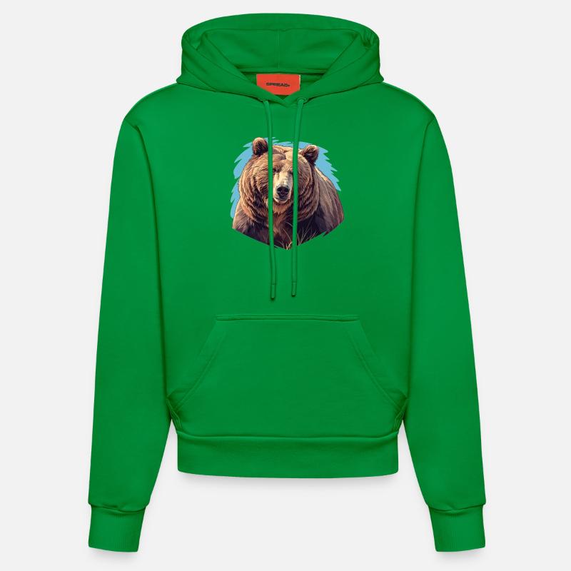 Ours Kodiak Ours Kodiak - Sweat à capuche bio ajusté fabriqué en UE - City Green