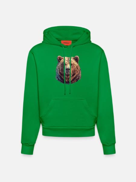 Kodiak Bear Kodiak Bear - Organic Fitted Hoodie Made in EU - City Green