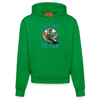 Kitesurf Happiness Meter Sports nautiques Surf - Sweat à capuche bio ajusté fabriqué en UE - City Green - Devant