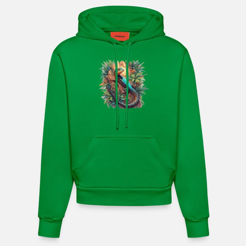 Eidechsen Eidechse - Organic Fitted Hoodie Made in EU - City Green