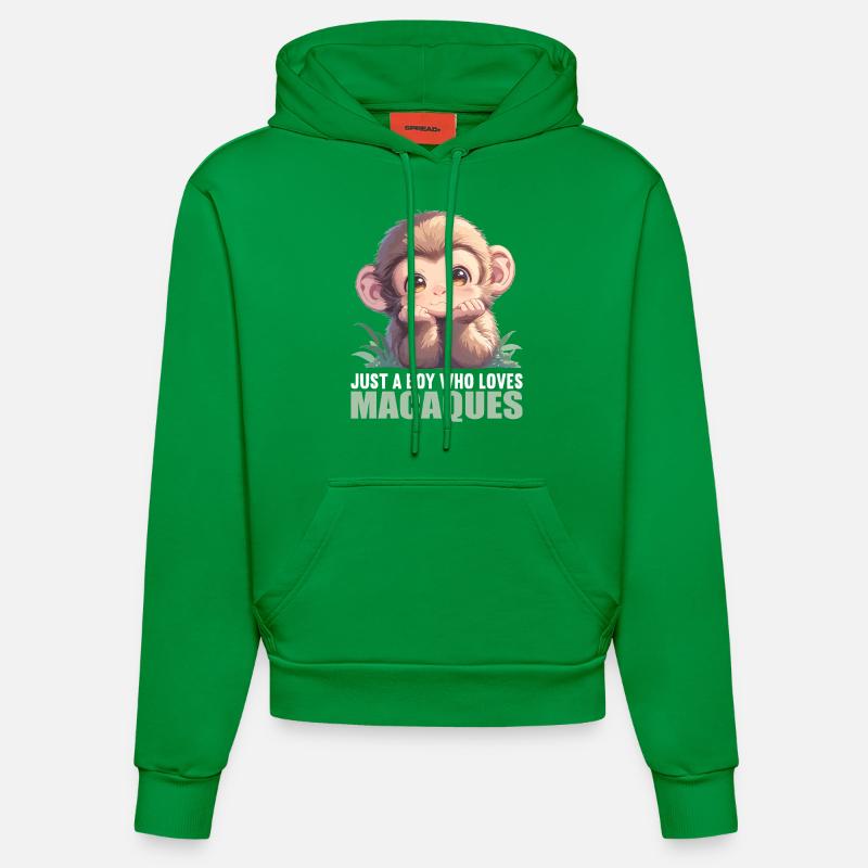 Macaque Macaque - Sweat à capuche bio ajusté fabriqué en UE - City Green