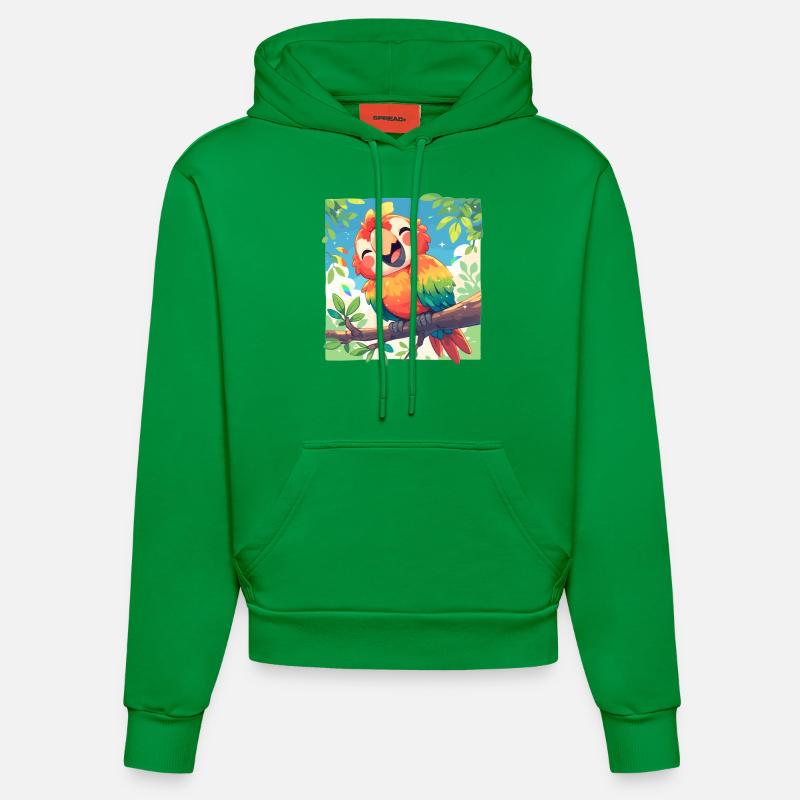 L’ère de l’ara - Sweat à capuche bio ajusté fabriqué en UE - City Green