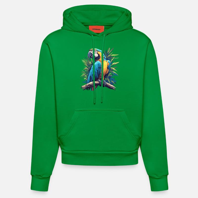 L’ère de l’ara - Sweat à capuche bio ajusté fabriqué en UE - City Green