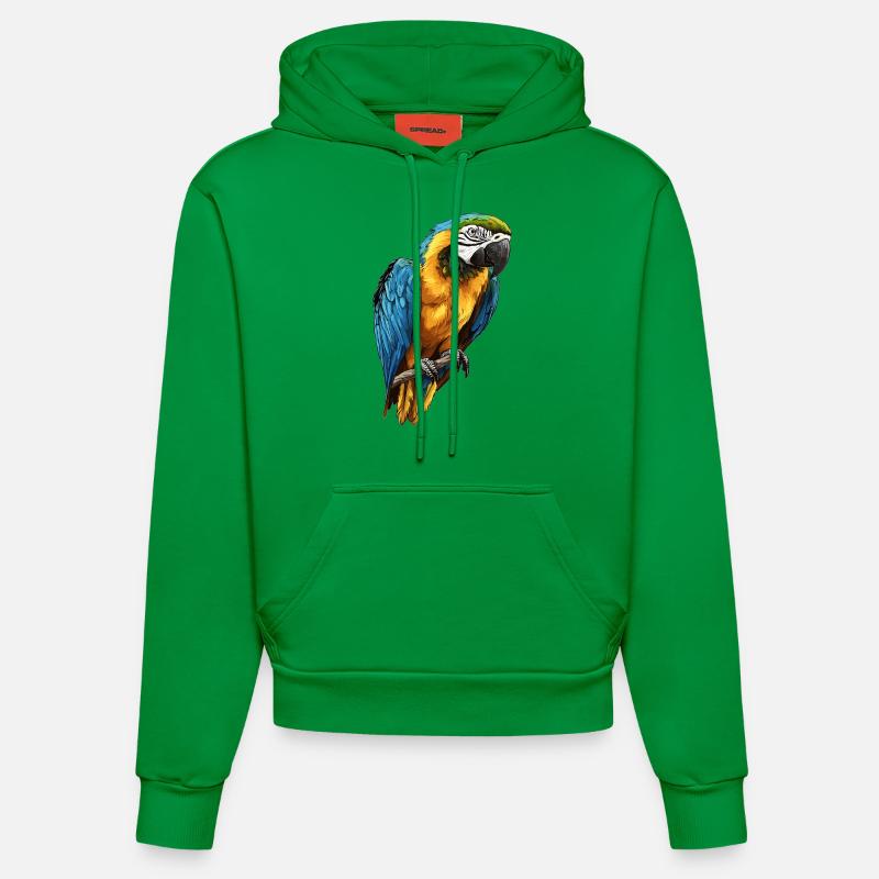 L’ère de l’ara - Sweat à capuche bio ajusté fabriqué en UE - City Green