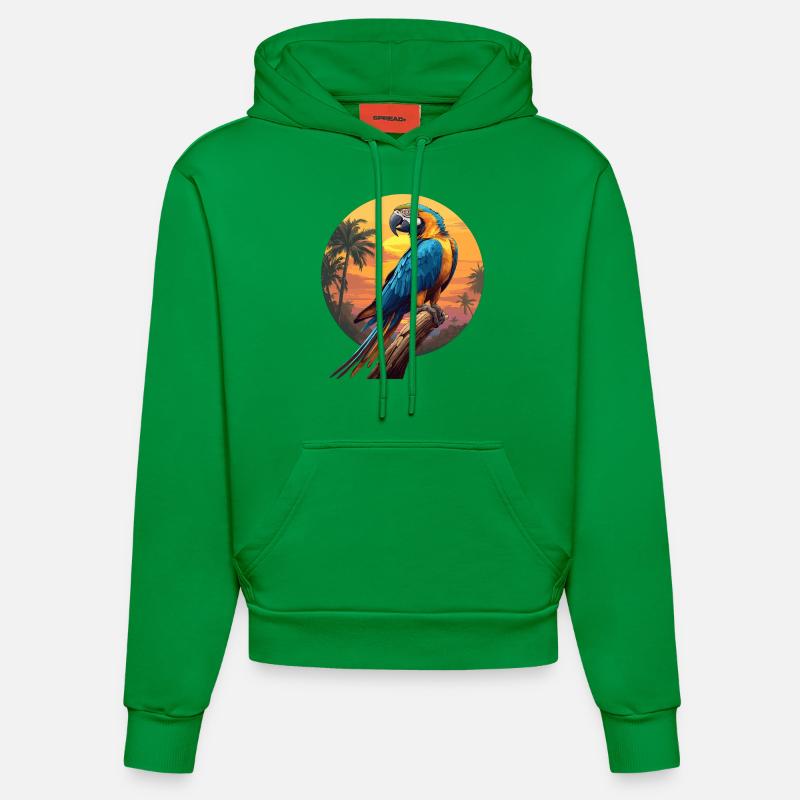 L’ère de l’ara - Sweat à capuche bio ajusté fabriqué en UE - City Green