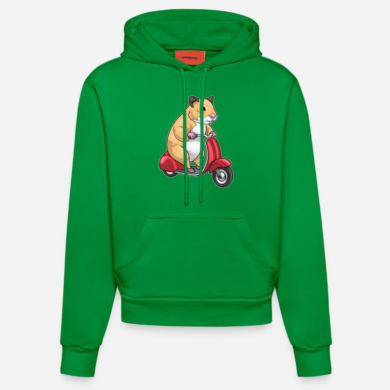 Hamster Scooter - Sweat à capuche bio ajusté fabriqué en UE - City Green