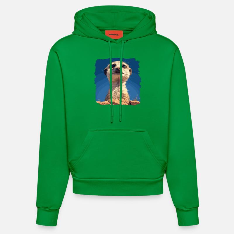 Meerkat Erdmännchen - Sweat à capuche bio ajusté fabriqué en UE - City Green