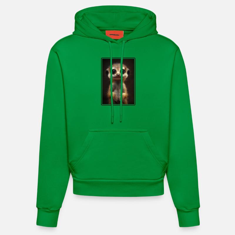 Meerkat Erdmännchen - Sweat à capuche bio ajusté fabriqué en UE - City Green