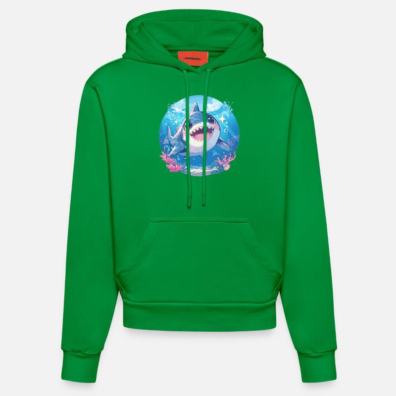 Mégalodons Megalodon - Sweat à capuche bio ajusté fabriqué en UE - City Green