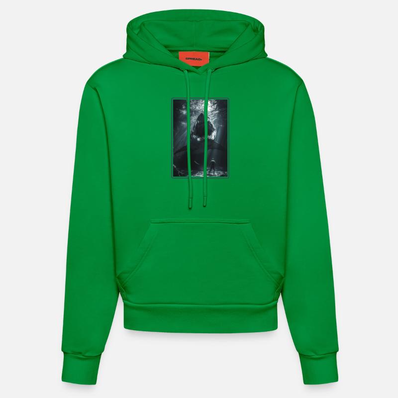 Mégalodons Megalodon - Sweat à capuche bio ajusté fabriqué en UE - City Green