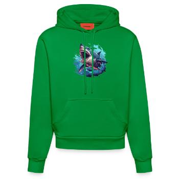 Haie Hai - Organic Fitted Hoodie Made in EU - City Green - Vorne