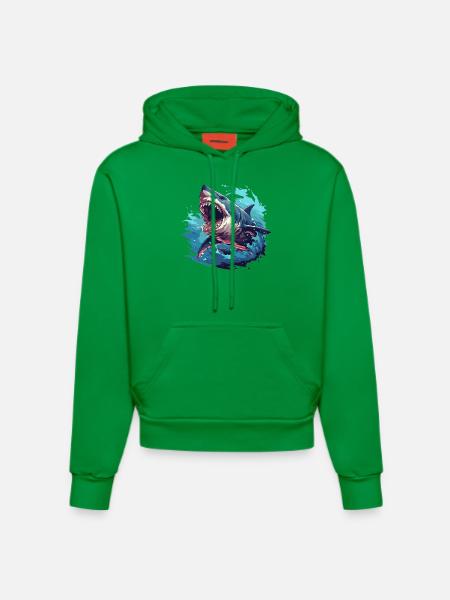 Requins Requin - Sweat à capuche bio ajusté fabriqué en UE - City Green