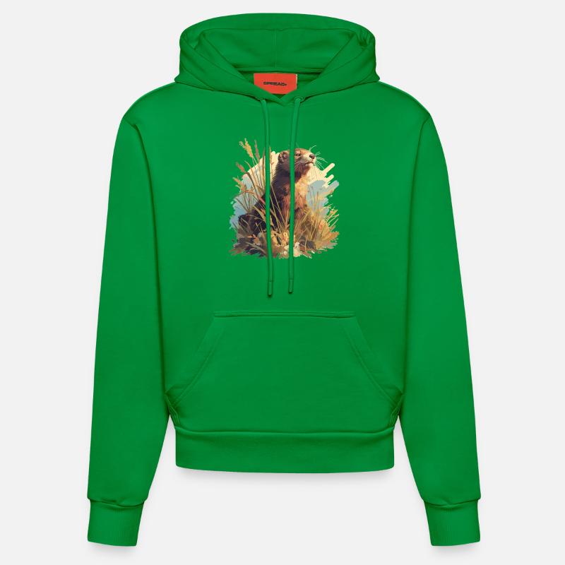 Vison Vison - Sweat à capuche bio ajusté fabriqué en UE - City Green
