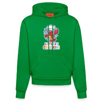 LASS UNS LOSLEGEN - Organic Fitted Hoodie Made in EU - City Green - Vorne