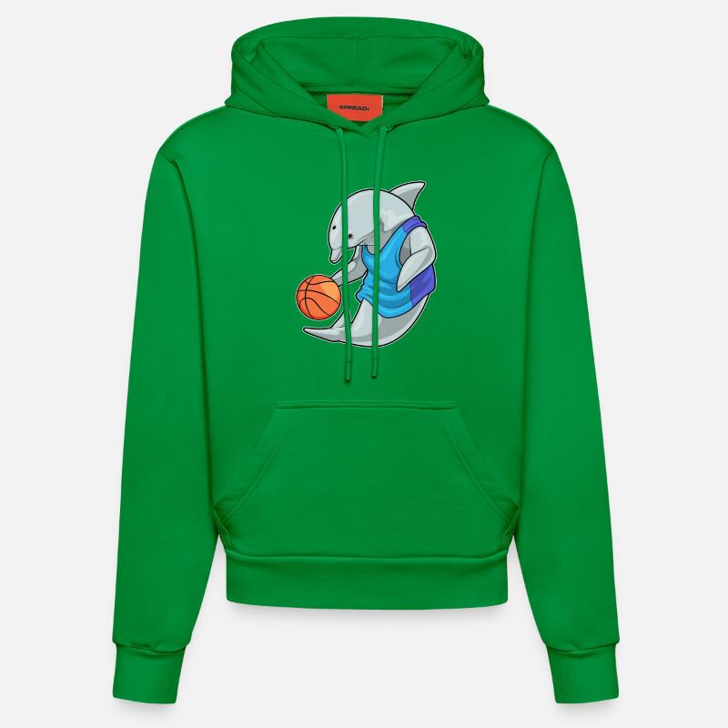 Dolphin Basketteur Basketteur - Sweat à capuche bio ajusté fabriqué en UE - City Green