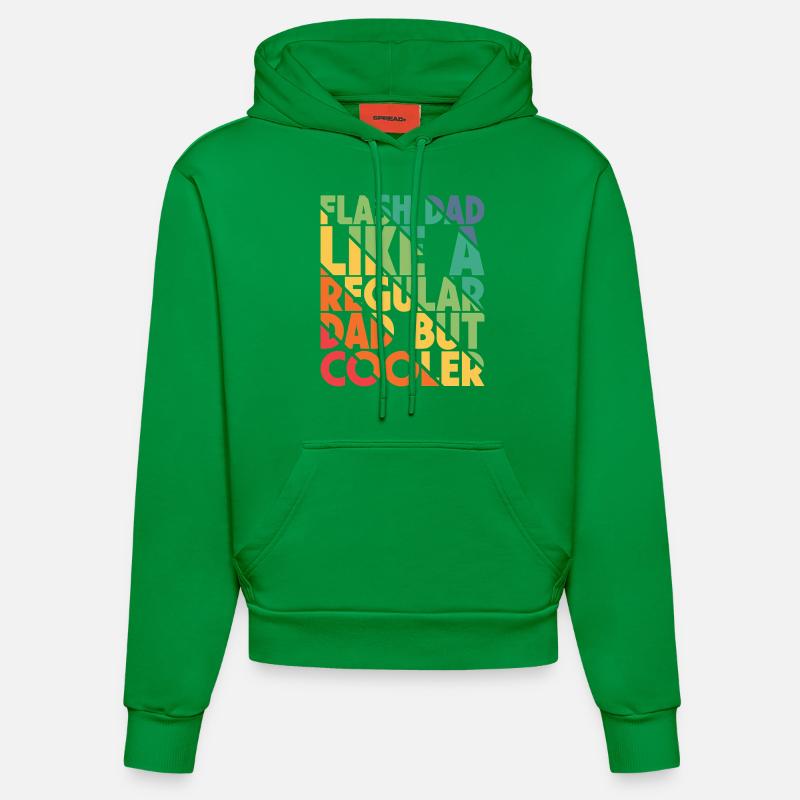 Bloc Flash Papa Boulderer - Sweat à capuche bio ajusté fabriqué en UE - City Green