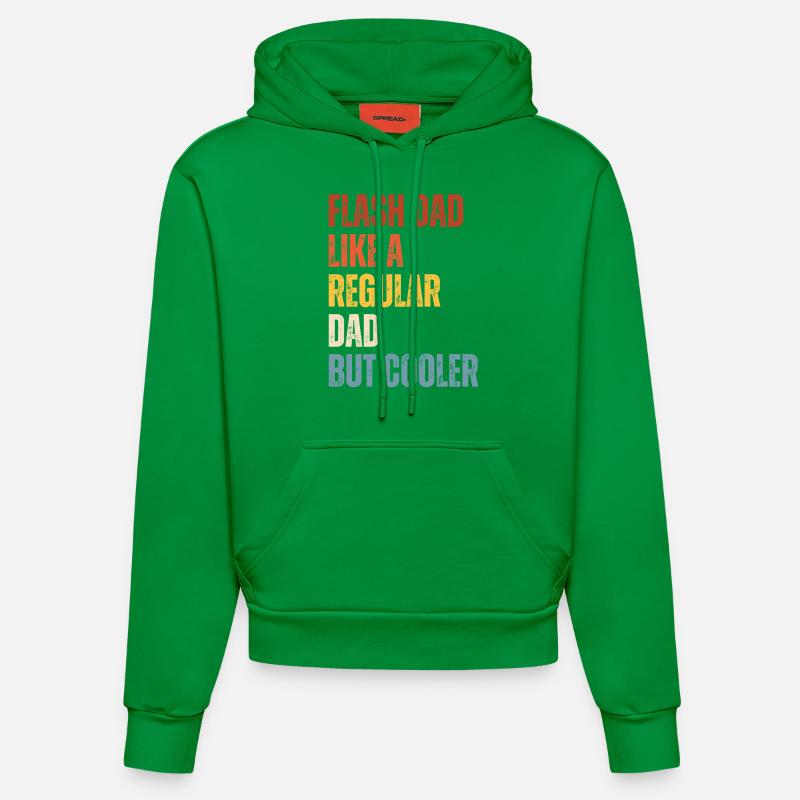 Bloc Flash Papa Boulderer - Sweat à capuche bio ajusté fabriqué en UE - City Green