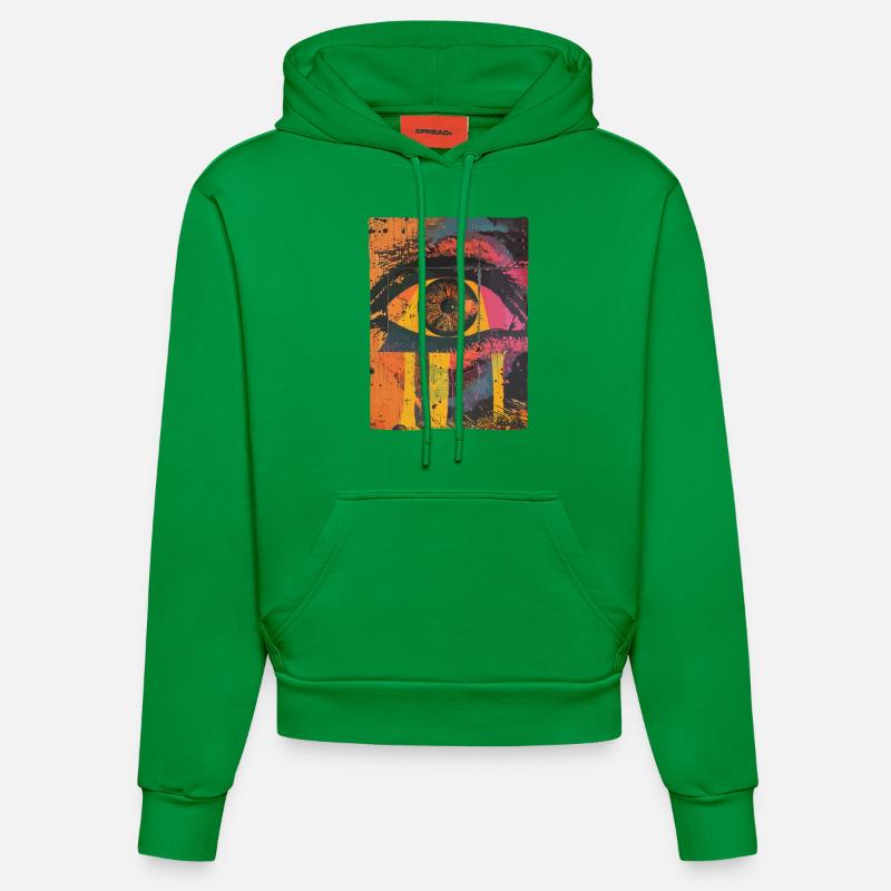Pop Art Oeil Graffiti - Sweat à capuche bio ajusté fabriqué en UE - City Green