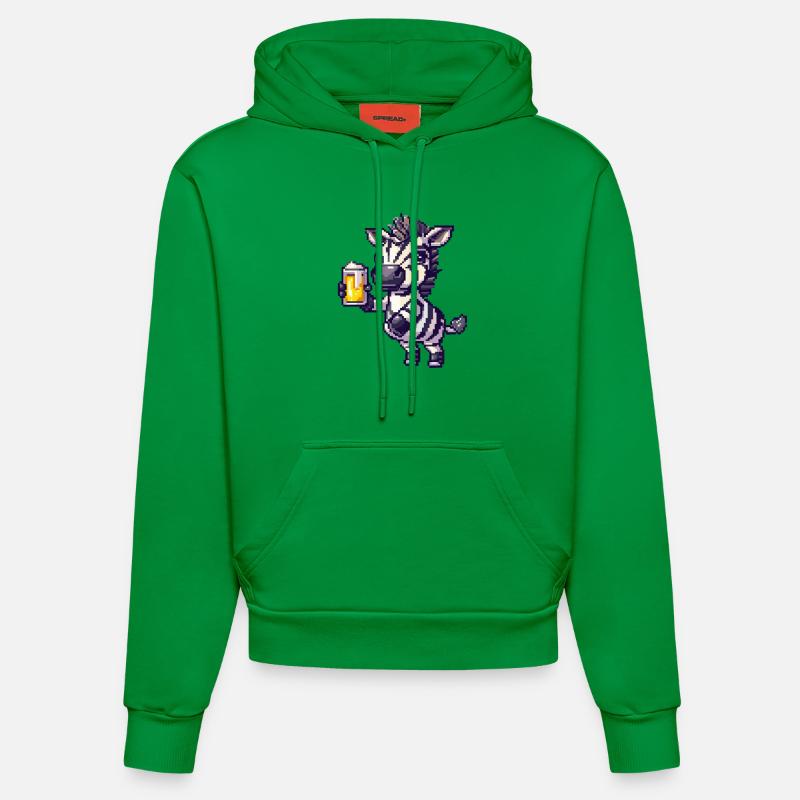 Bière Zebra Pixel - Sweat à capuche bio ajusté fabriqué en UE - City Green