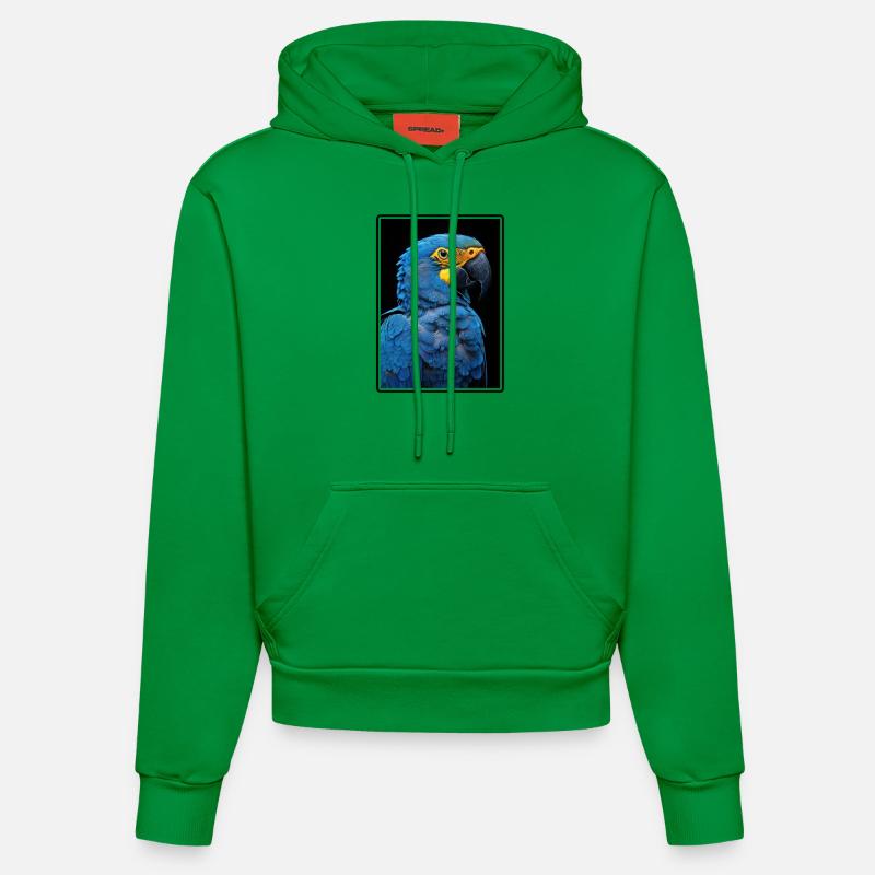 Perroquet Perroquet Perroquet - Sweat à capuche bio ajusté fabriqué en UE - City Green