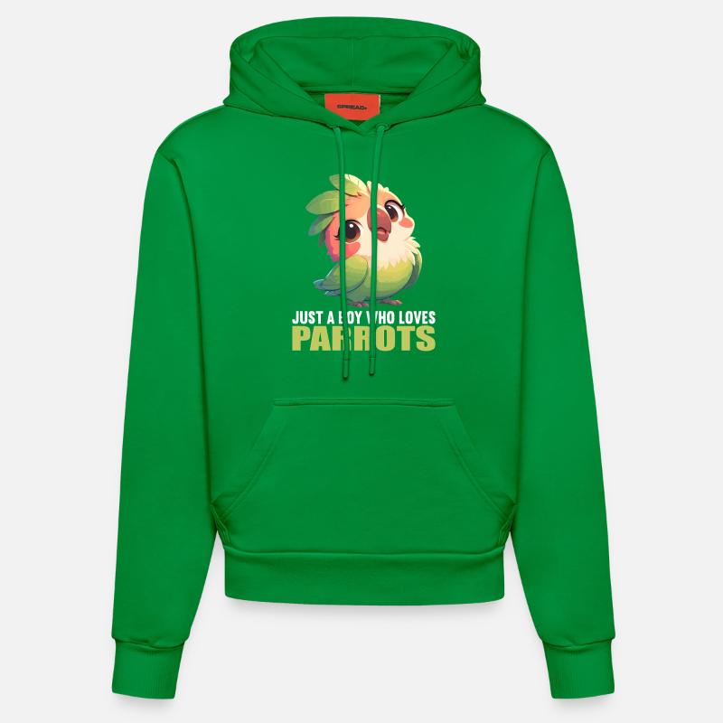 Perroquet Perroquet Perroquet - Sweat à capuche bio ajusté fabriqué en UE - City Green