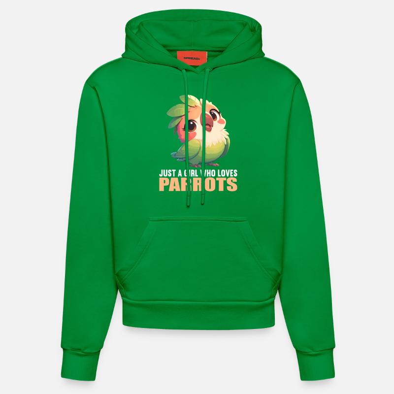 Perroquet Perroquet Perroquet - Sweat à capuche bio ajusté fabriqué en UE - City Green