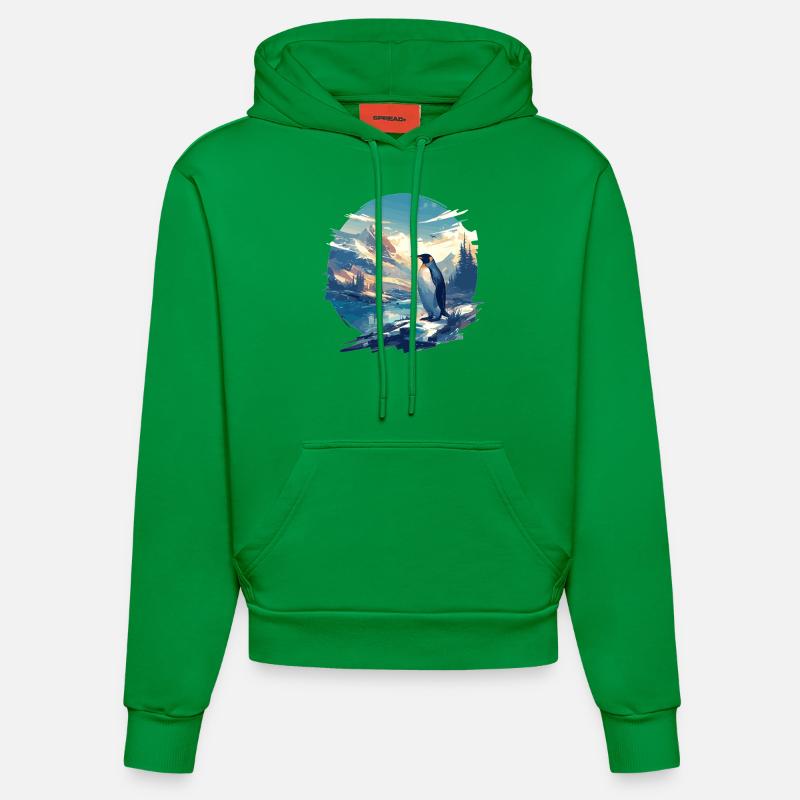 Pingouins Pingouin - Sweat à capuche bio ajusté fabriqué en UE - City Green