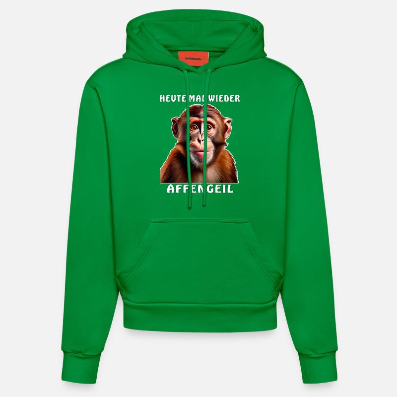 MONKEY AGAIN TODAY - Sweat à capuche bio ajusté fabriqué en UE - City Green