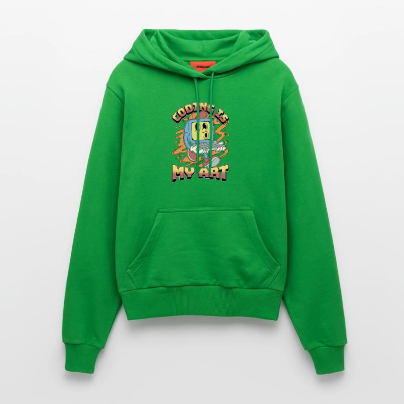 Coder Coding Is My Art Software Engineering Coders Organic Fitted Hoodie Made in EU