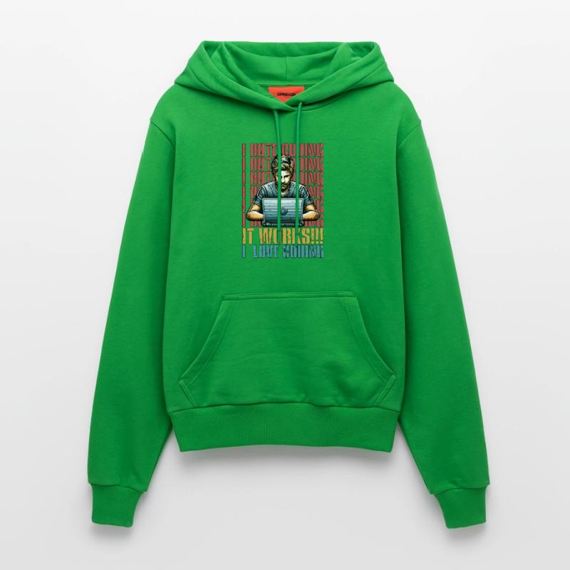 Coder I Hate Coding Developer Technology Coders Organic Fitted Hoodie Made in EU