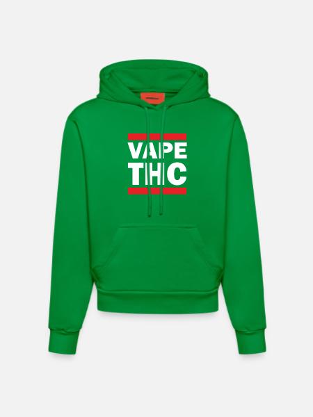 Vape THC White - Organic Fitted Hoodie Made in EU - City Green