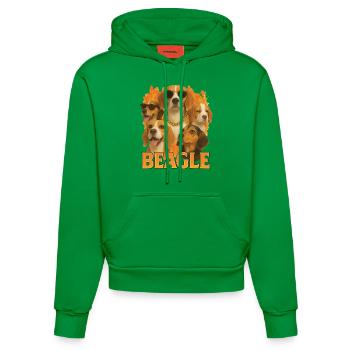 Beagle - Organic Fitted Hoodie Made in EU - City Green - Vorne