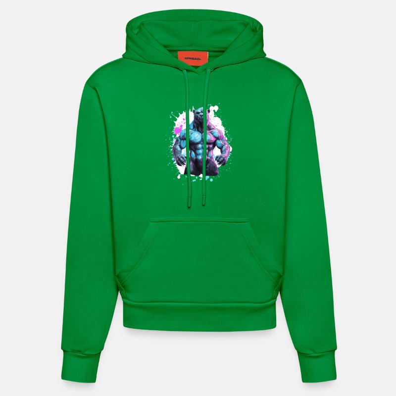 Muscles du grizzli - Sweat à capuche bio ajusté fabriqué en UE - City Green