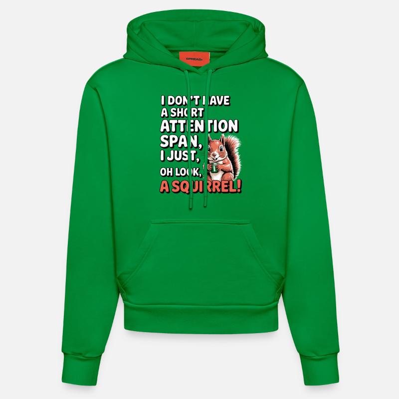 TDAH ? Oh regardez, un écureuil ! - Sweat à capuche bio ajusté fabriqué en UE - City Green