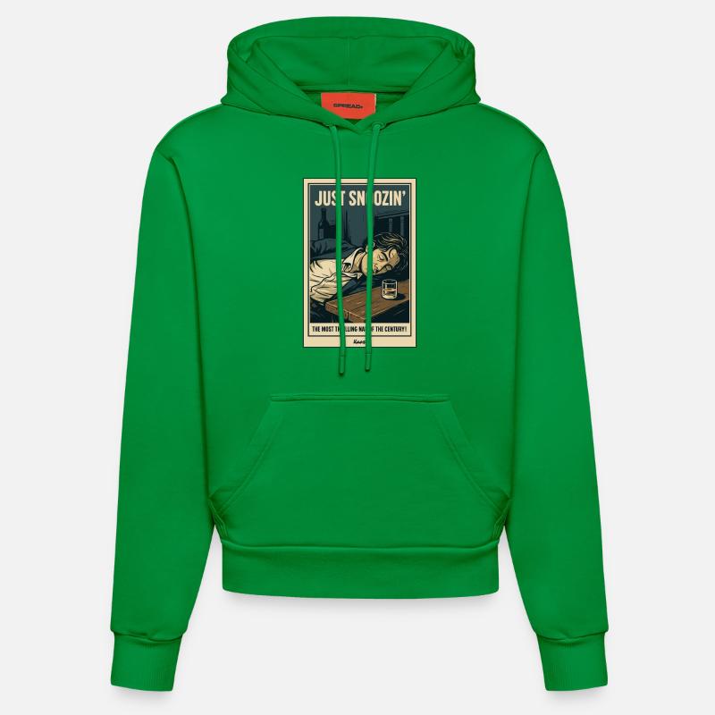 Ronfler simplement – la sieste du siècle - Sweat à capuche bio ajusté fabriqué en UE - City Green