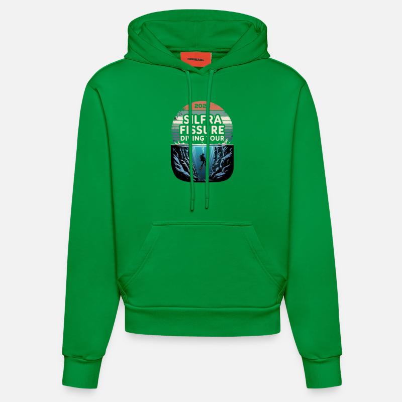 Plongée à Silfra 2025 - Sweat à capuche bio ajusté fabriqué en UE - City Green