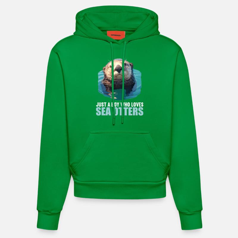 Loutre de mer - Sweat à capuche bio ajusté fabriqué en UE - City Green