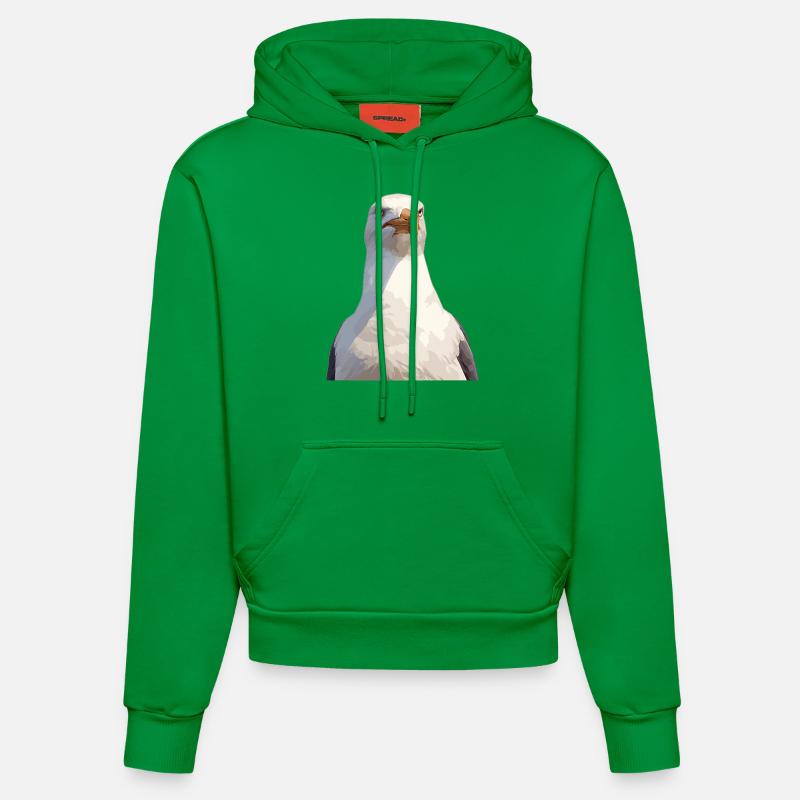 Mouettes Mouette - Sweat à capuche bio ajusté fabriqué en UE - City Green