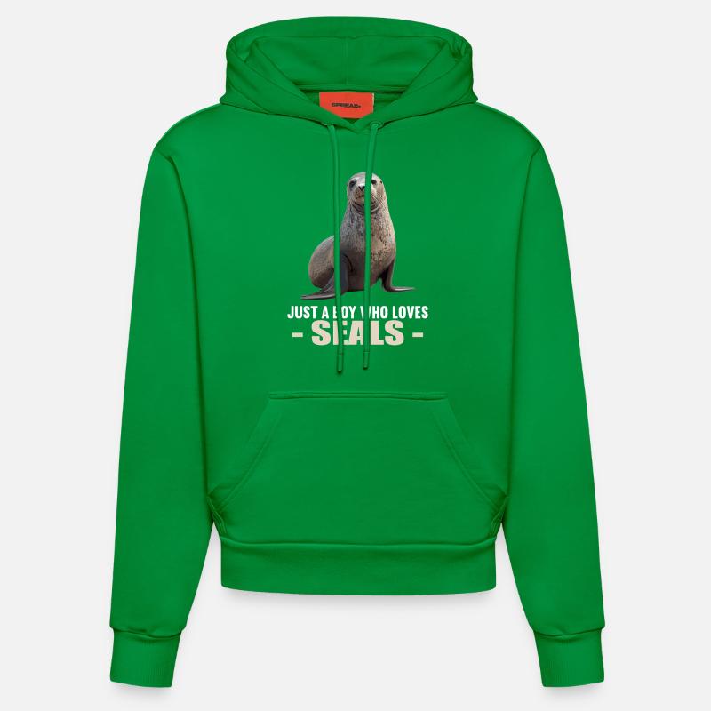 Joints, Phoque - Sweat à capuche bio ajusté fabriqué en UE - City Green
