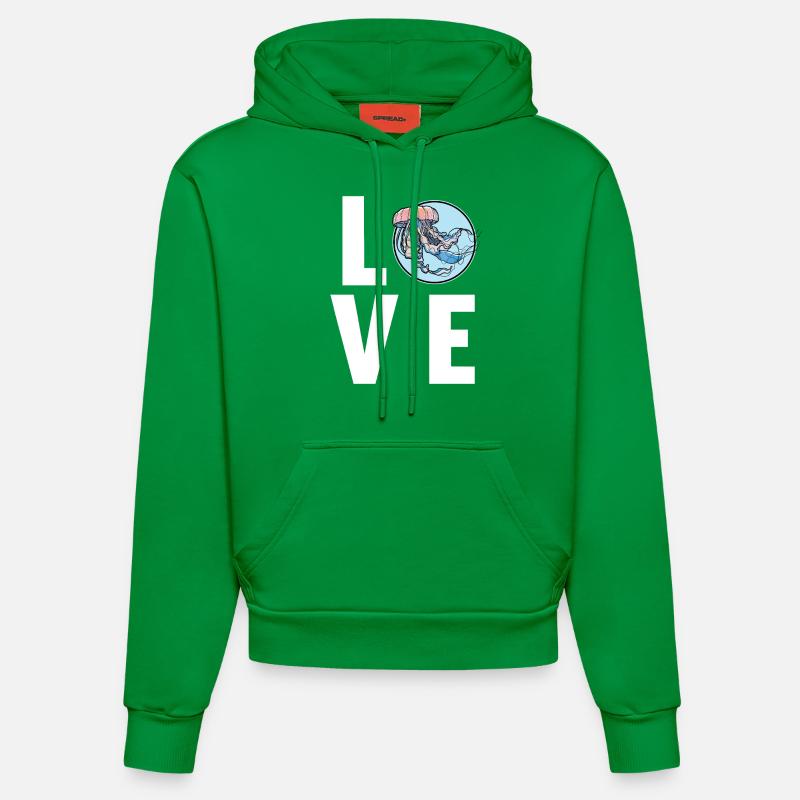 Méduse Méduse - Sweat à capuche bio ajusté fabriqué en UE - City Green
