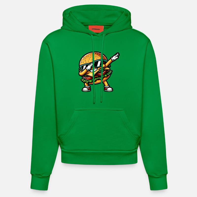 Hamburger & Cheeseburger Dabbing - Sweat à capuche bio ajusté fabriqué en UE - City Green