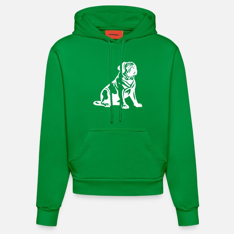 Silhouette de chien carlin - Sweat à capuche bio ajusté fabriqué en UE - City Green