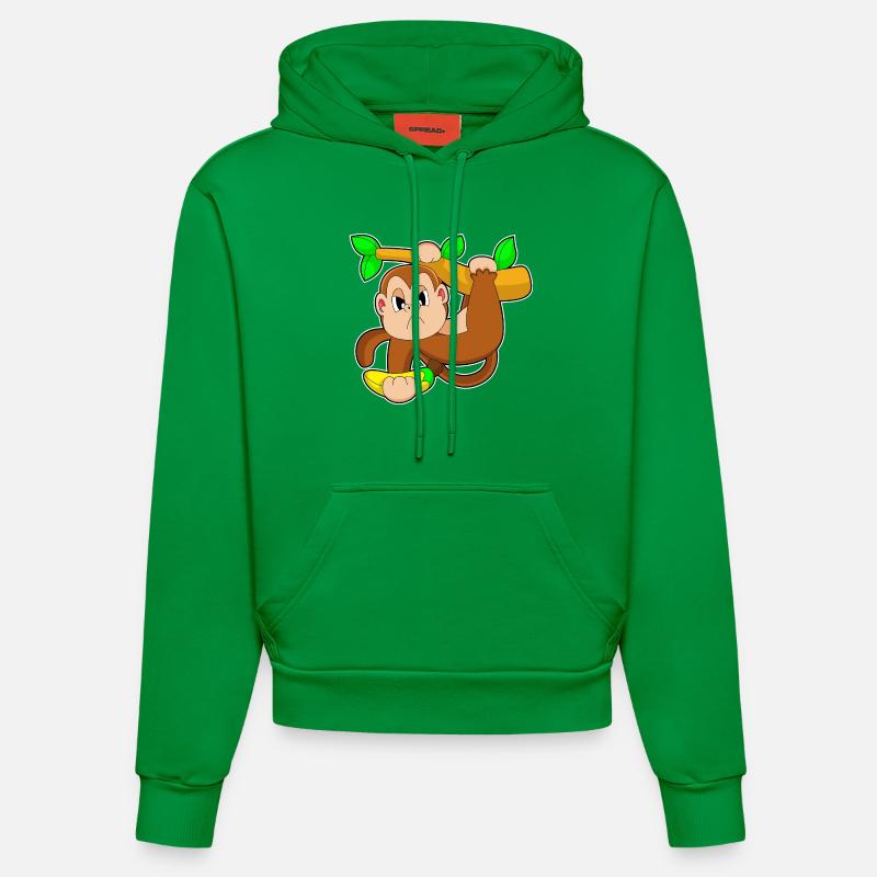 Monkey Banana Strength Training Dumbbell - Sweat à capuche bio ajusté fabriqué en UE - City Green
