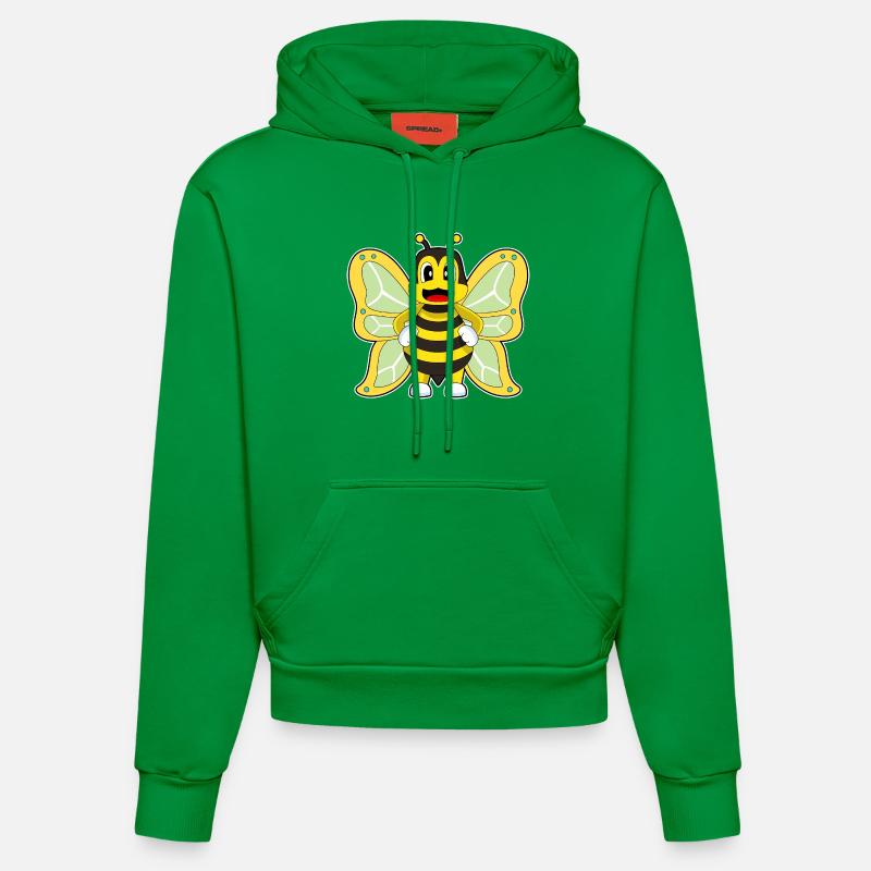 Abeille papillon - Sweat à capuche bio ajusté fabriqué en UE - City Green