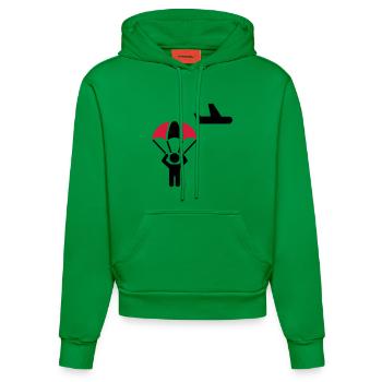 Fallschirmspringer - Organic Fitted Hoodie Made in EU - City Green - Vorne