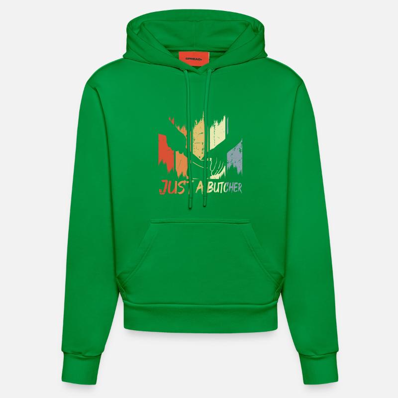 Drôle de boucher - Sweat à capuche bio ajusté fabriqué en UE - City Green